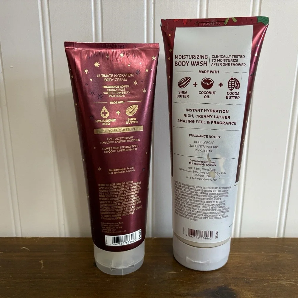 Bath & Body Works Love Cotton Candy Champagne Body Lotion & Body Wash Opened Box